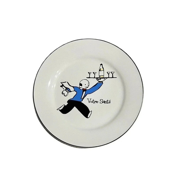 SET (4) Rosanna Italian Waiter Salad Plates Appetizer Salute Cheers 8” Sante - Picture 4 of 7